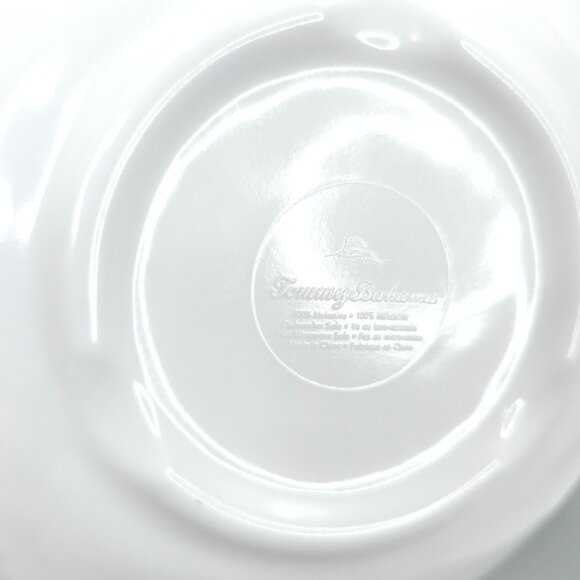 Tommy Bahama Melamine Soup Salad Bowls Oyster Shell Pearl Pattern White Brn Gray - Picture 11 of 12